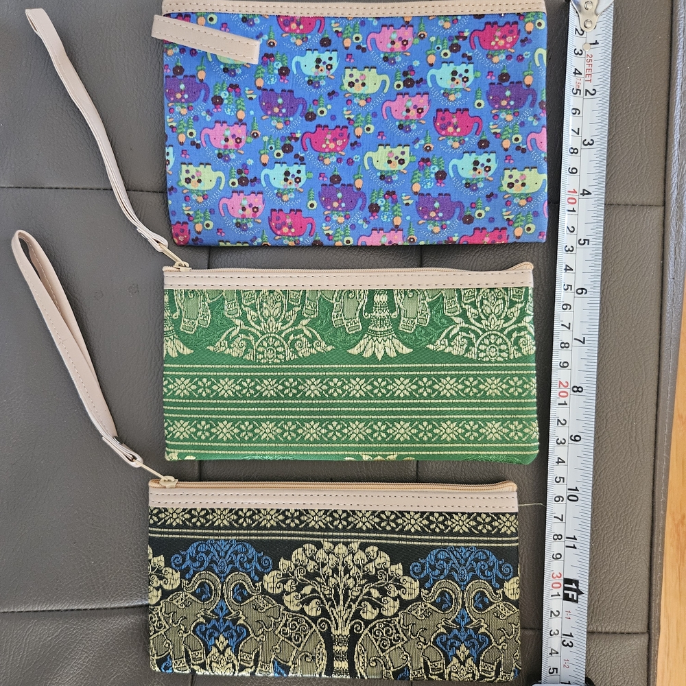 Cute Printed Wristlet Bags - For School, Makeup, Travel SET OF 3
